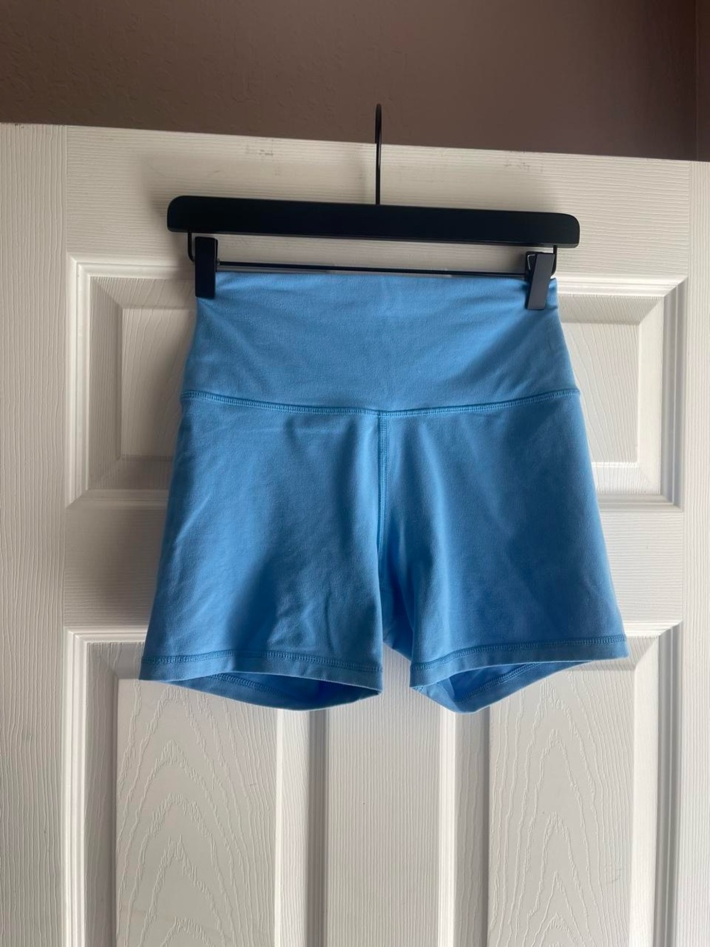 Aerie High-Waist Active Shorts in Light Blue